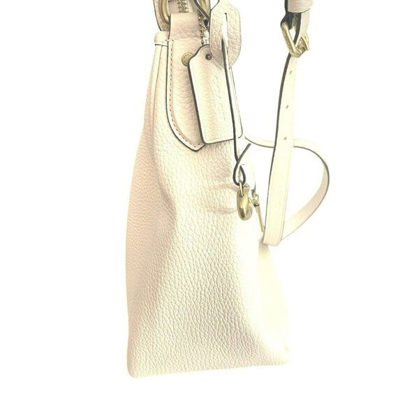 Coach $395 Off White Pebbled Leather Cary Shoulder Bag Convertible Crossbody NEW - Picture 6 of 10